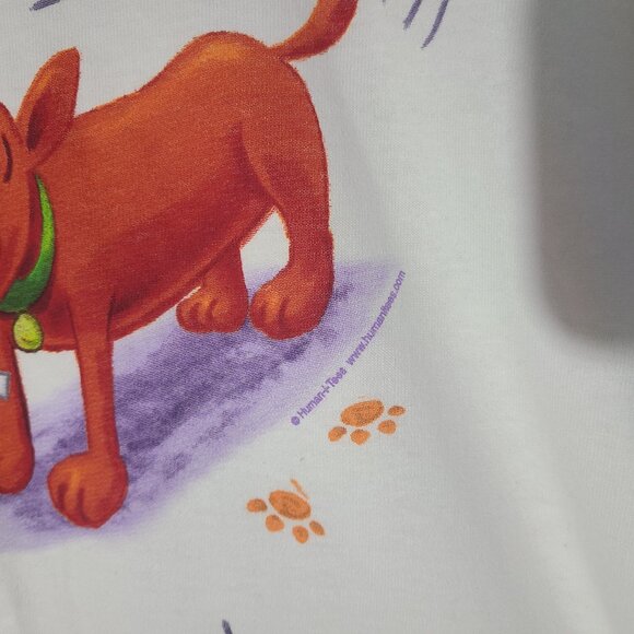 Vintage Human I Tees Naughty Dog White Large Anvil T-Shirt - Picture 3 of 5